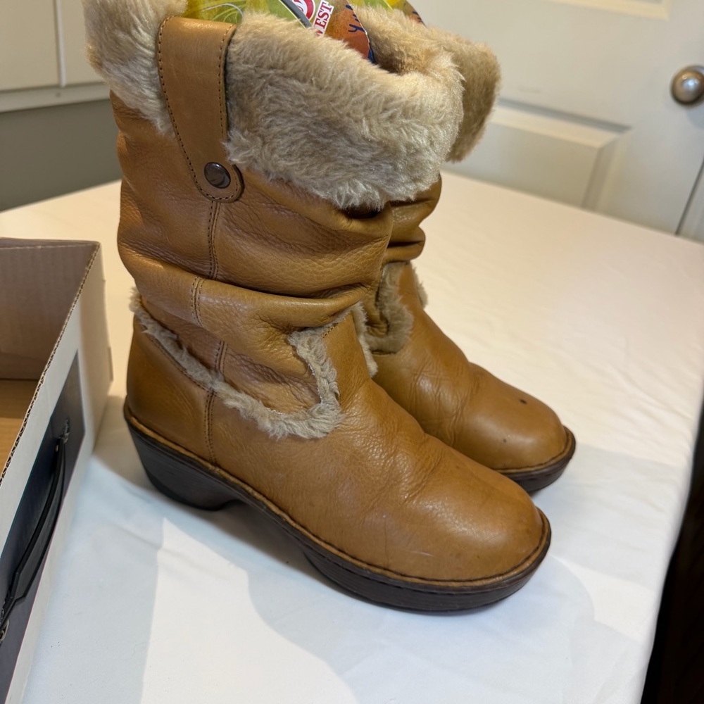 Durango Women's Toasty Slouch Brown Boots with‎ Faux Fur Trim